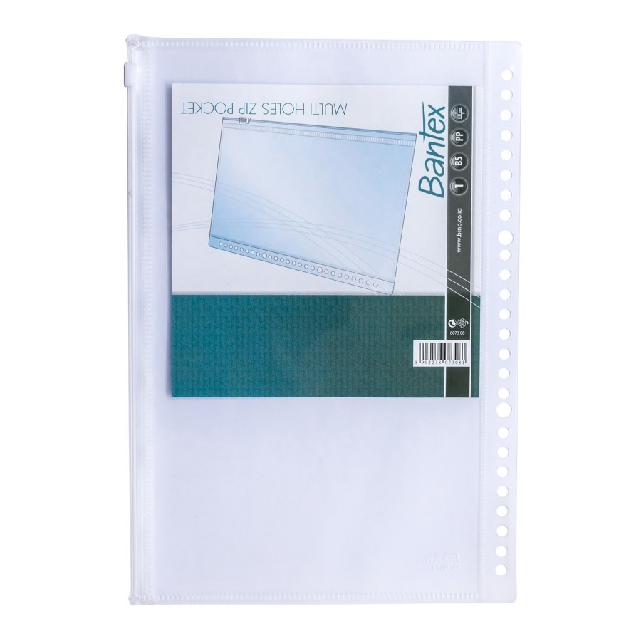 

Bantex Zipper Pocket For Multiring Binder B5 26 Holes 8073 08 / Multi Holes zip Pocket