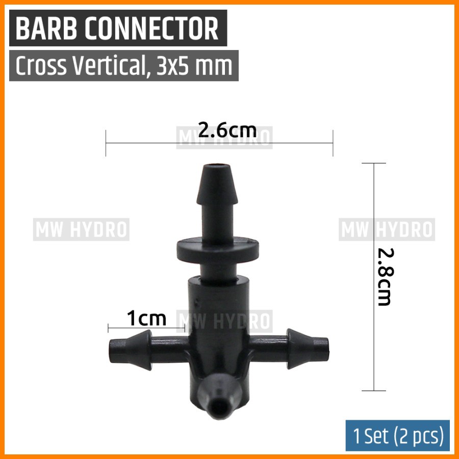 Cross Connector 3 mm / 5 mm - 4 Arah / 4 Way