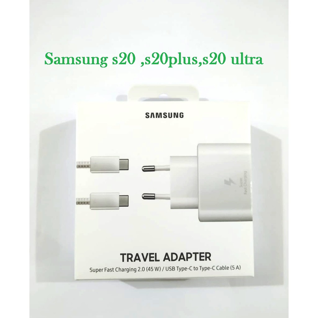 charger samsung 45w galaxy s20 plus/ s20 ultra/ Note 20 Ultra / Note 20  original 100% pack