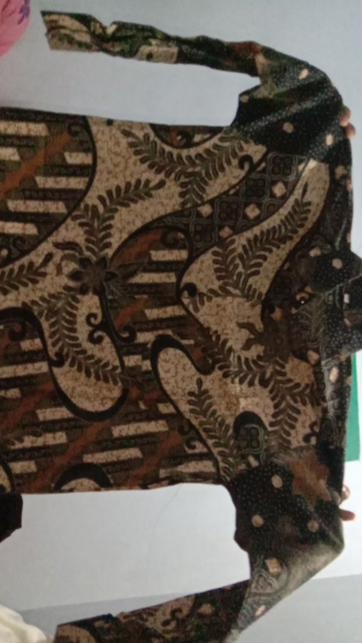 Kemeja Batik Pria Lengan Panjang Size M L Xl Xxl  Bswart Batik Hrb026 Kenongo Hem Panjang Padi
