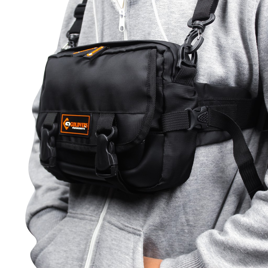 GOLDVERS Tas Selempang Rompi Pria ORIGINAL WaistBag 3 in 1 Slempang Tas Tactical Traveler Bag IMPORT