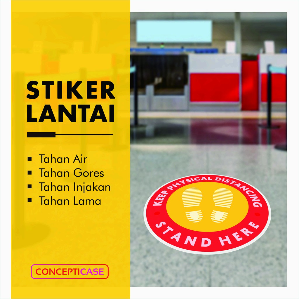 Stiker Lantai Jaga Jarak 30 CM - SOCIAL DISTANCING