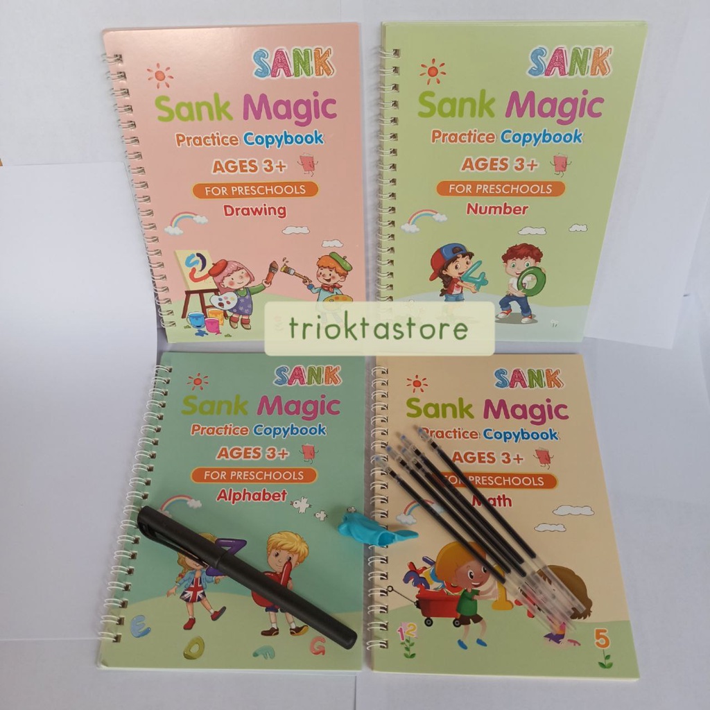 

Sank Magic Book 1 set isi 4 Buku Latihan Menulis {Harga sudah 1 paket (buku + refill + pen)}