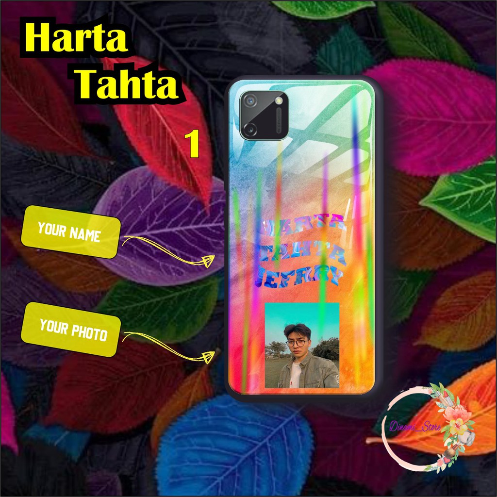 Back case glass aurora HARTA TAHTA Oppo A3s A1k A5 A9 2020 A7 F9 A5s A31 A52 a53 A92 A37 A57 DST1648