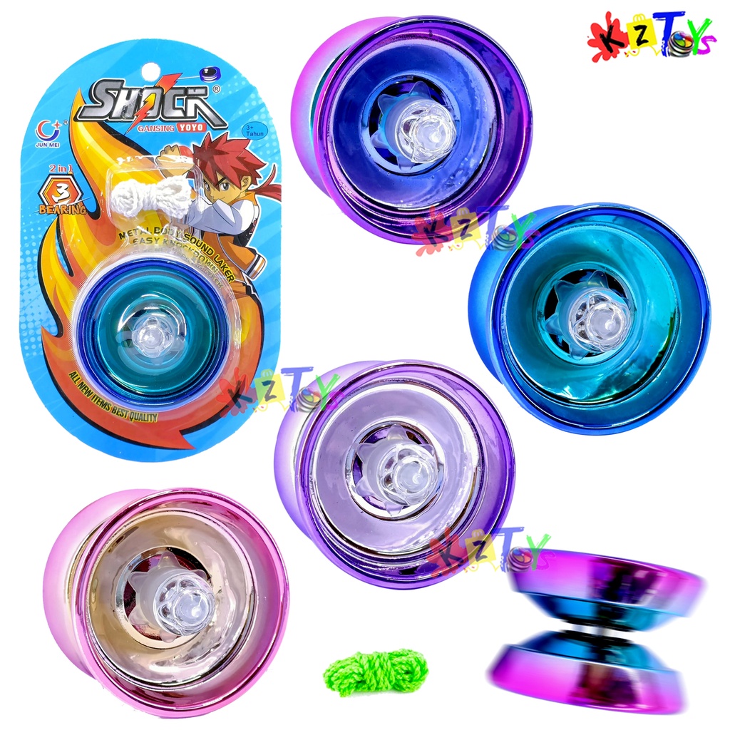 MAINAN YOYO CHROME SHOCK 2 WARNA UV 3 BEARING / YOYO GANGSING ULTRAVIOLET