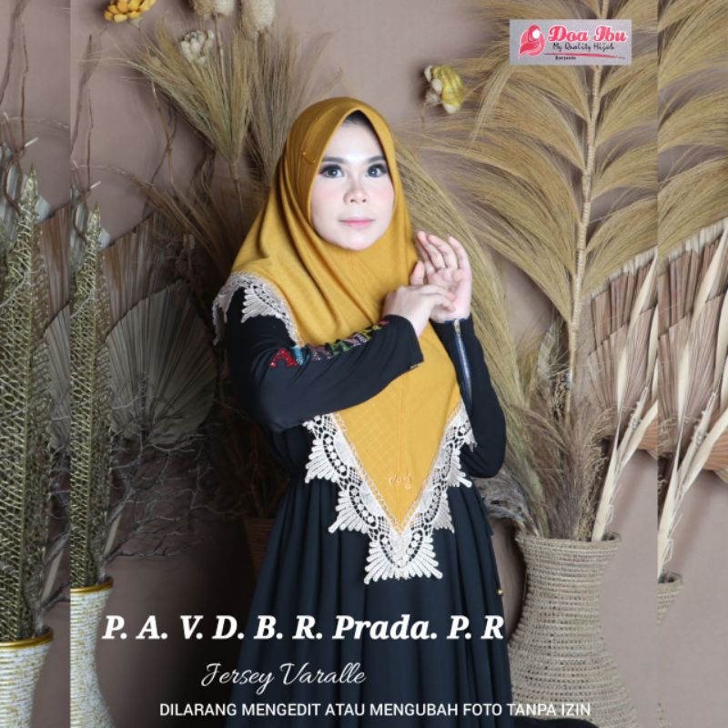 440 CUCI GUDANG JILBAB DOA IBU RENDA PRD JERSEY VARALE/HIJAB DOI ORI BY BUNYAMIN PRADA PREMIUM PET A