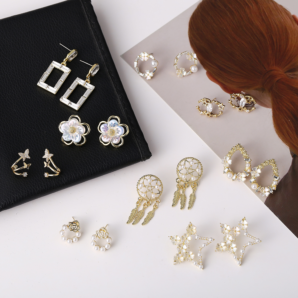 Simple flower earrings alloy women Earrings fashion jewelry accessories