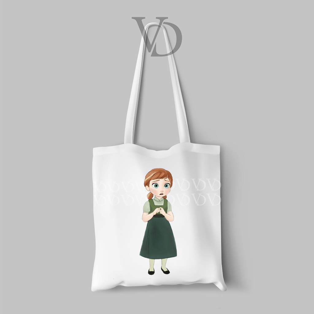 tote bag kanvas disney / totebag canvas frozen / tas anak lucu / tas elsa anna