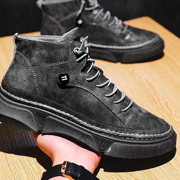 드 Sepatu Boots Pria Kulit Import - Martin Luther Casual Boot Retro Trendy