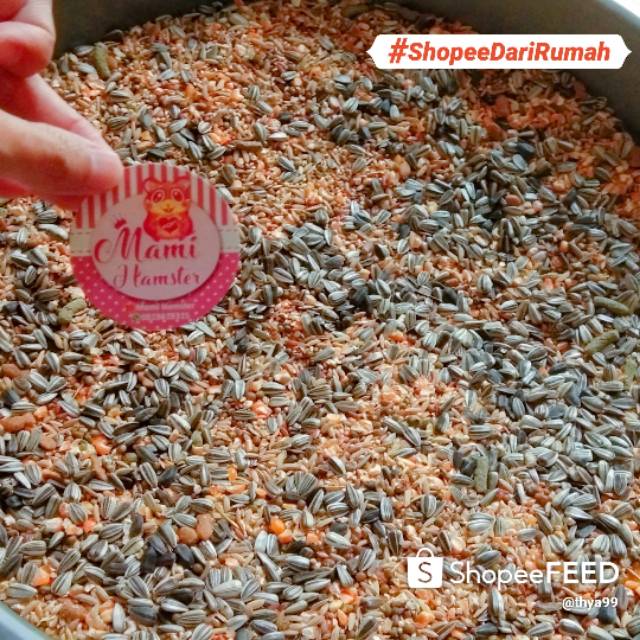 Makanan pakan hamster racik racikan food biji bijian kemasan botol