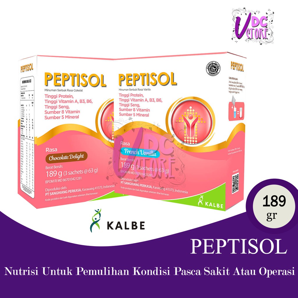 

PEPTISOL - Vanilla Dan Coklat - Susu Diet Khusus - Nutrisi Pasca Sakit Operas, stroke, luka bakar