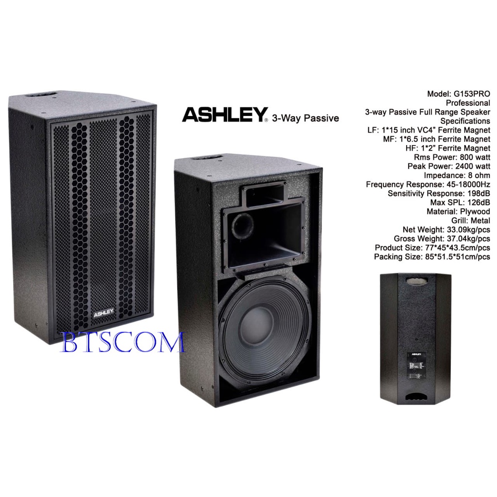SPEAKER ASHLEY G153PRO PASIF 3WAY ORIGINAL G153 PRO  ASHLEY G 153PRO