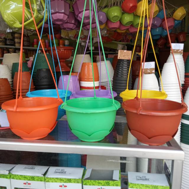  Pot  Bunga  Tanaman Gantung  SA GT 20 aneka warna Shopee  
