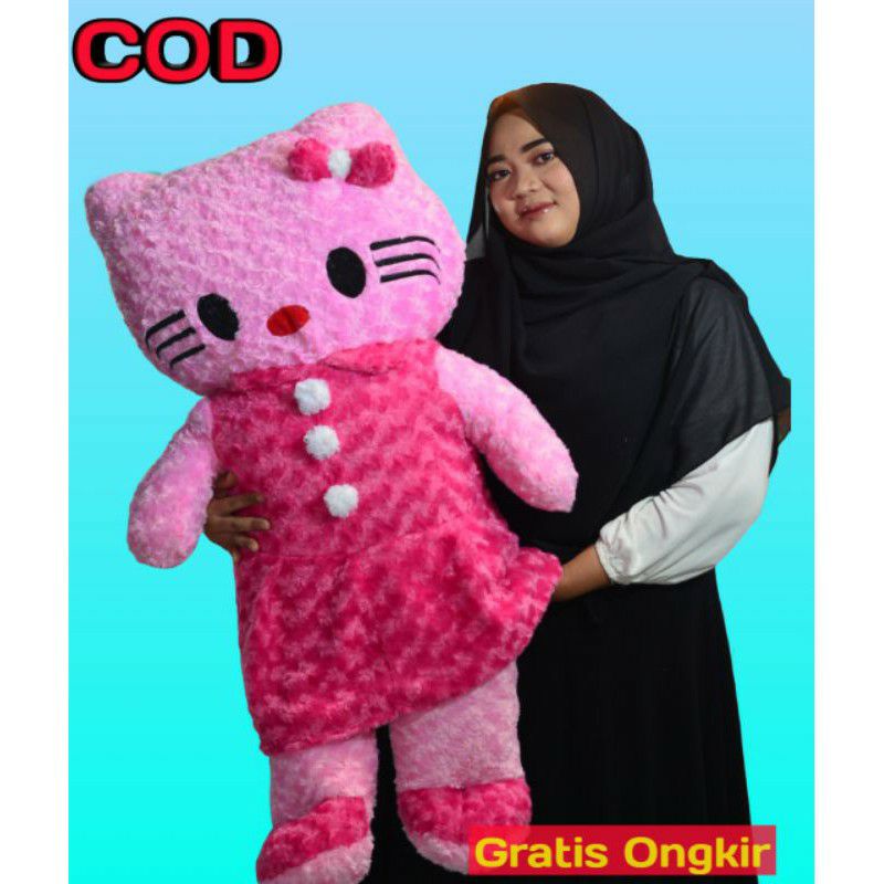 0Boneka Hello Kitty Jumbo Besar Bulu Rasur Snail Boneka Besar Murah Boneka Lucu 1 Meter