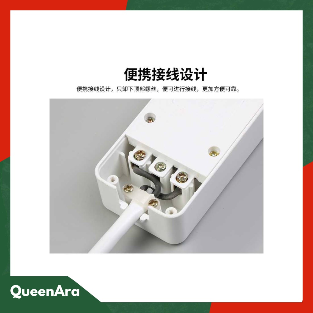 JRDQ Powerstrip 3 USB Port + 3 Electric Plug dengan LED Indikato