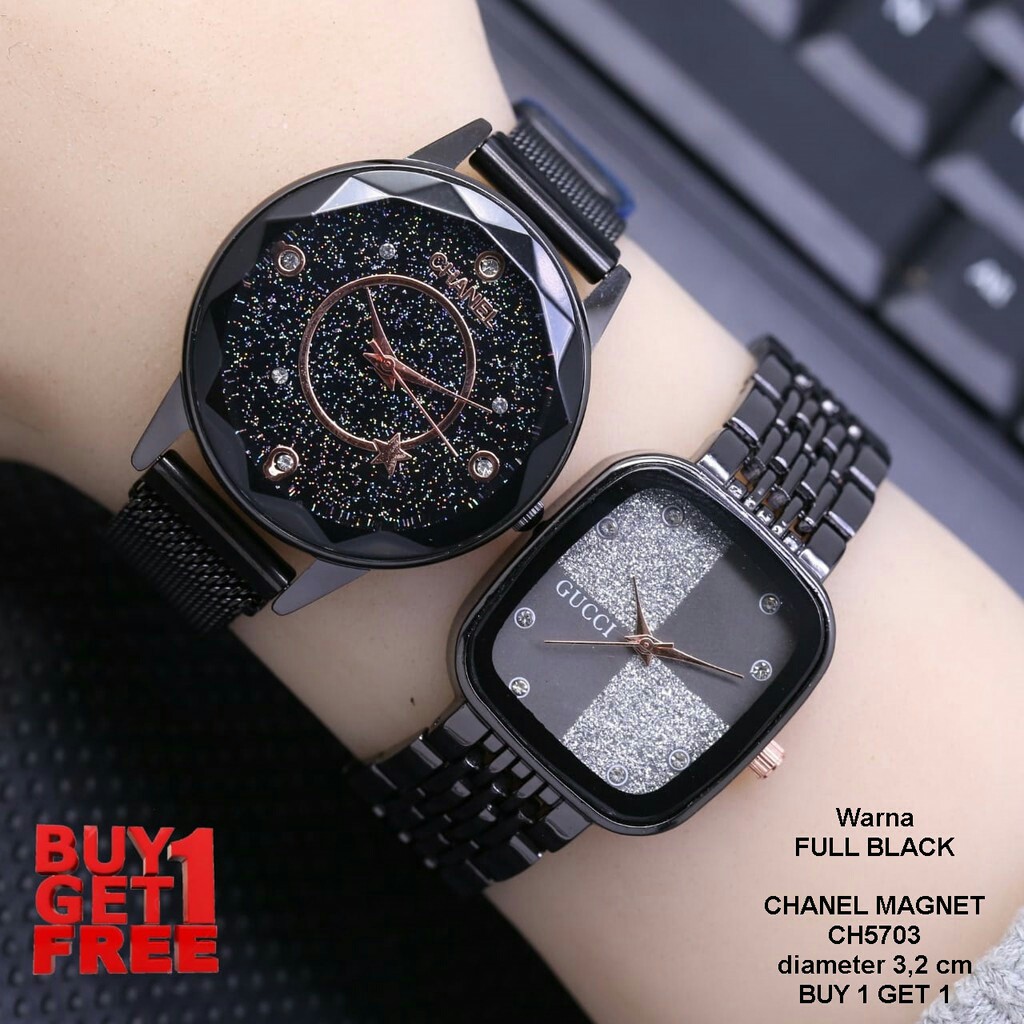 BUY 1 GET 1 CH E5703 CHANEL MAGNET Jam Tangan Wanita