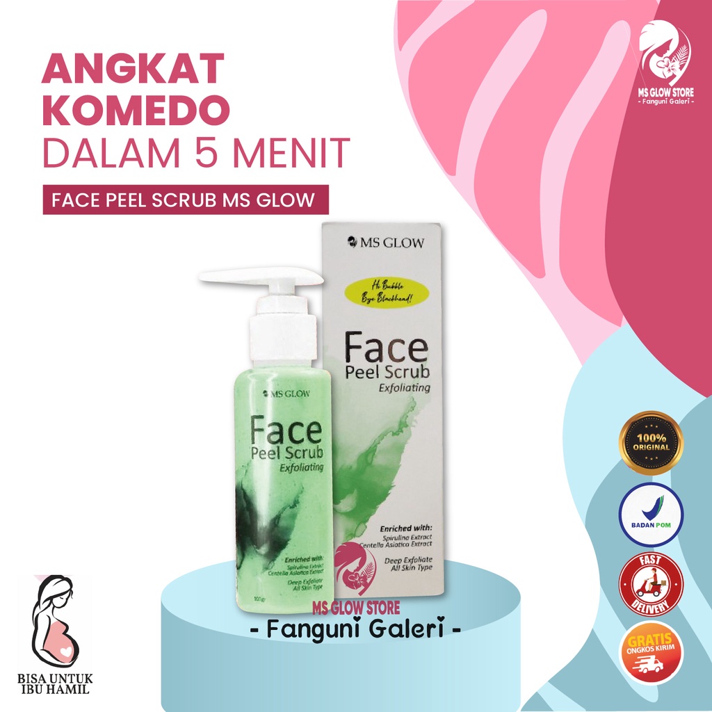 face peel scrub ms glow/face scrub/scrub/scrub peel wajah/face peel scrub/kecantikan/glow/kecantikan