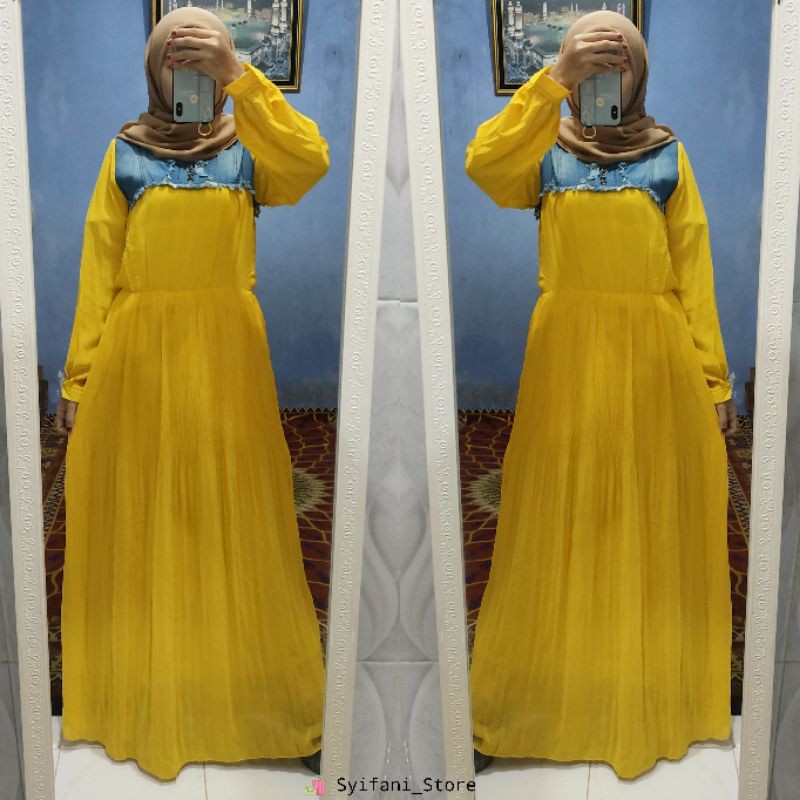 Gamis Plisket Ceruty