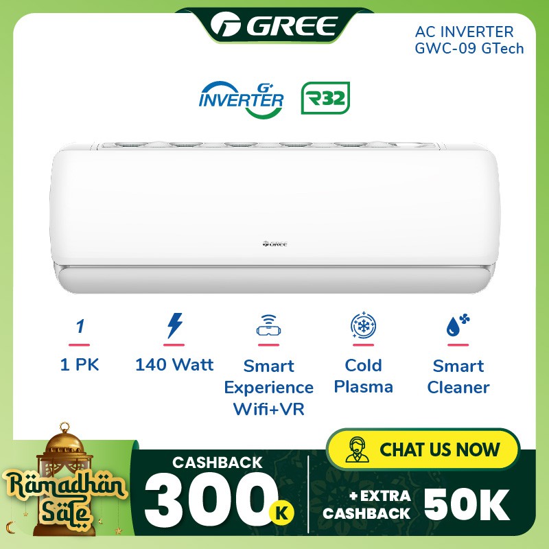 GREE AC GTECH 1PK - GWC-09GTECH - SILVER (Unit Indoor