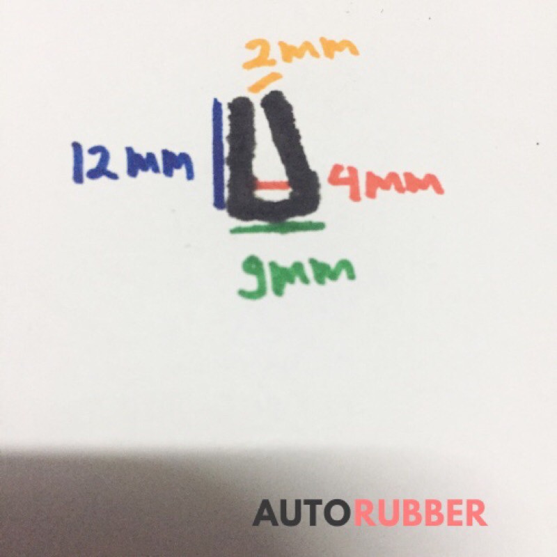 Karet U Jepit Kaca Karet List Jepit Plat 4 Mm