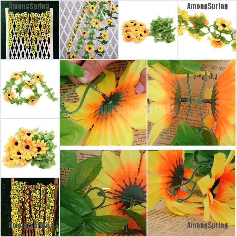 Amongspring Bunga Matahari Buatan Dengan Bahan Kain Sutra Untuk