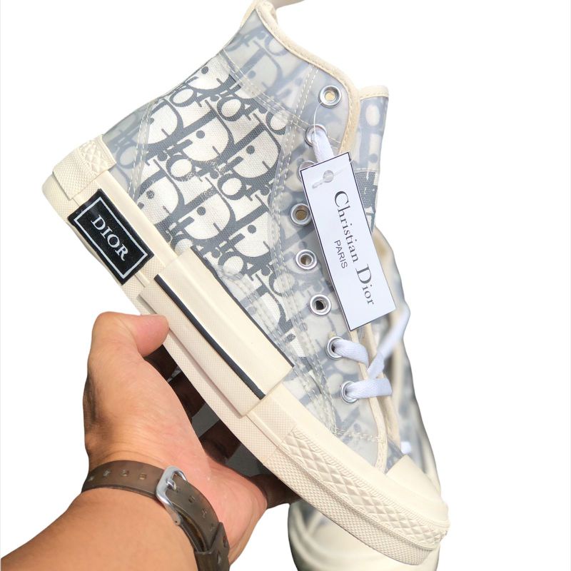 clear high top dior converse