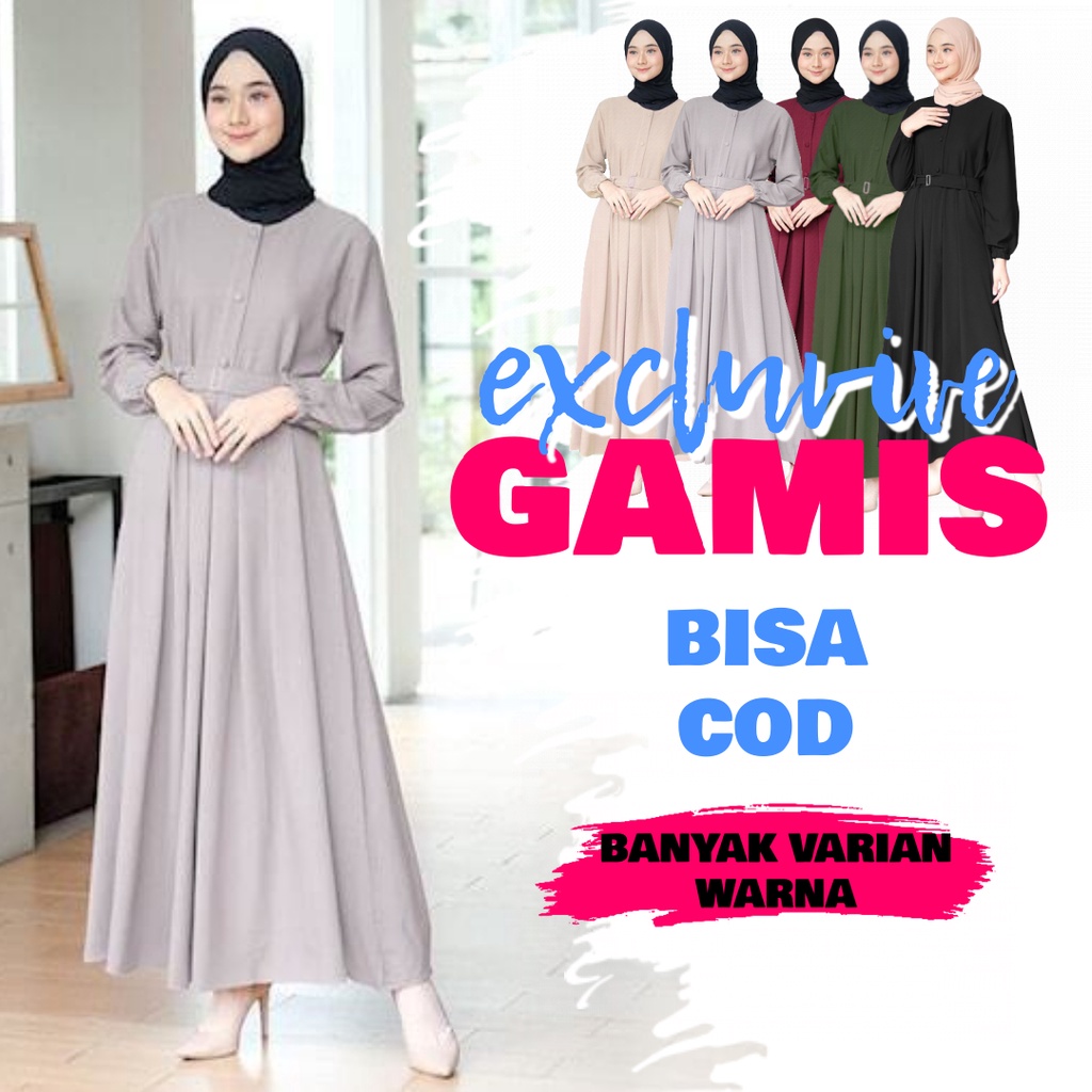 Gamis remaja Pesta Mewah Kekinian Premium Jumbo Syari Wanita Terbaru 2022 Polos Hitam Putih Modern