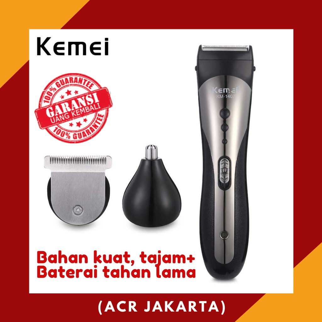 MESIN CUKUR RAMBUT BULU / ALAT CUKUR RAMBUT TANPA KABEL KEMEI KM 1407 HAIR CLIPPER KEMEI ORIGINAL