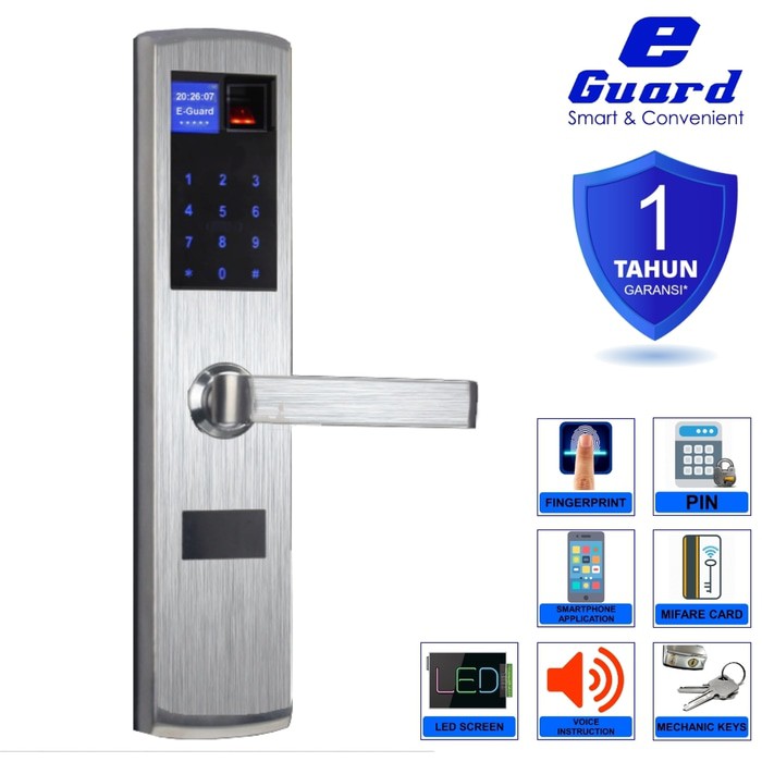 E-Guard Smart Digital Door Lock Fingerprint Kunci Digital 1612