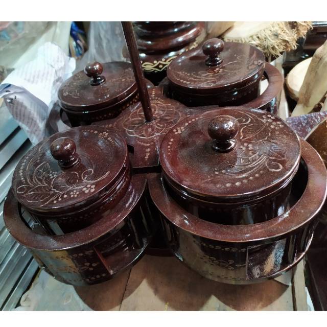 (BISA COD) SET TOPLES CANTIK DENGAN HANDLE BAHAN KAYU JATI ASLI - DEKORASI RUMAH MURAH