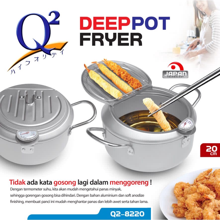 TERBARU Japanese Deep Frying Pot with a Thermometer and a Lid PROMO