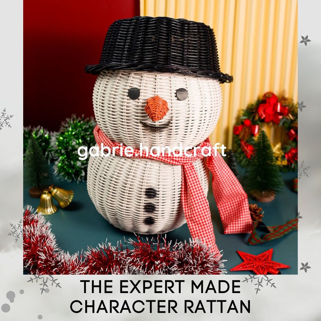 

ROTAN SNOWMAN FULL BADAN - TEMPAT HAMPERS NATAL / KADO NATAL / HADIAH NATAL / CHRISTMAS
