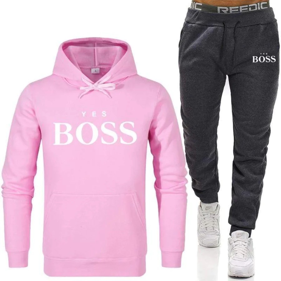 Setelan Celana Jogger &amp; Jumper Hoodie YES BOSS II Set sweater Hoodie dan Celana Joger Panjang II SIZE M- XL ( Pria &amp; Wanita )