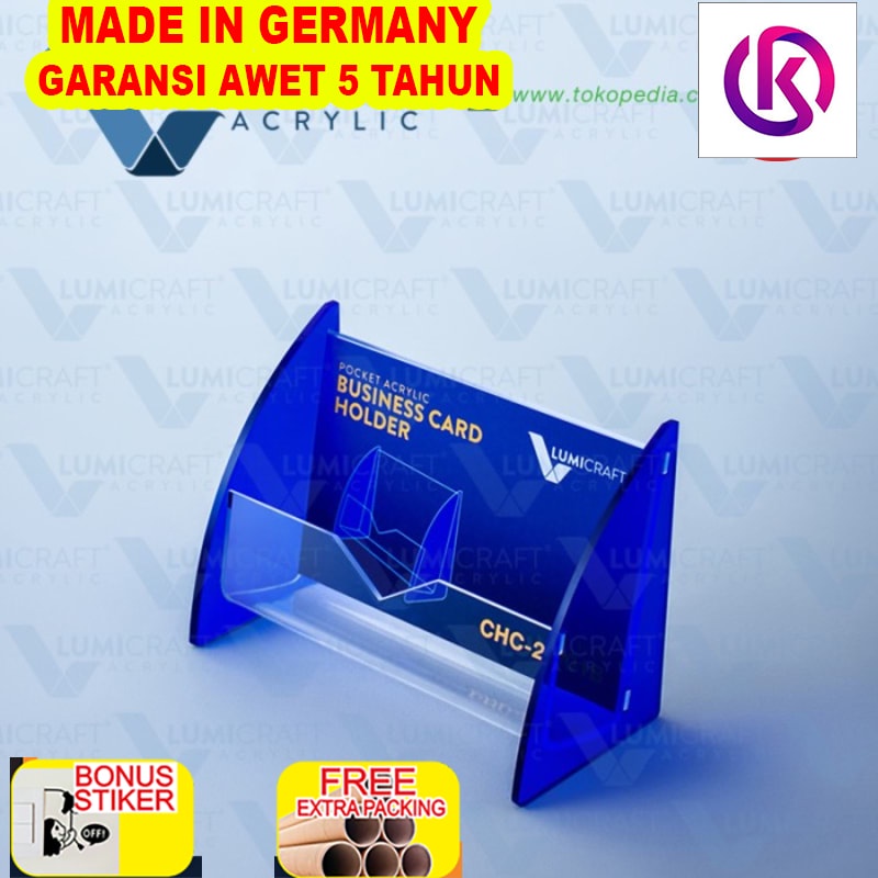 

Promo Tempat Kartu Nama / Name Card Holder Acrylic/Akrilik Pocket - Blue