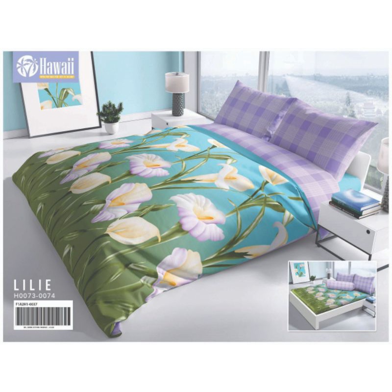 BEDCOVER SET MERK HAWAII/BEDCOVER SET MURAH