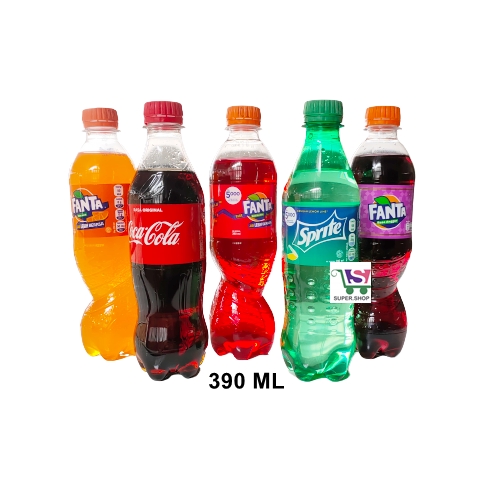 

Fanta Orange / Strawberry / Coca Cola / Sprite Botol 390 ML Minuman Soda