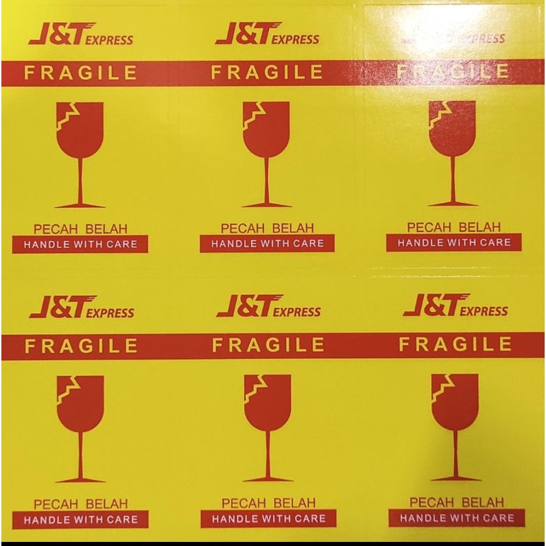 

Stiker Fragile J&T Original