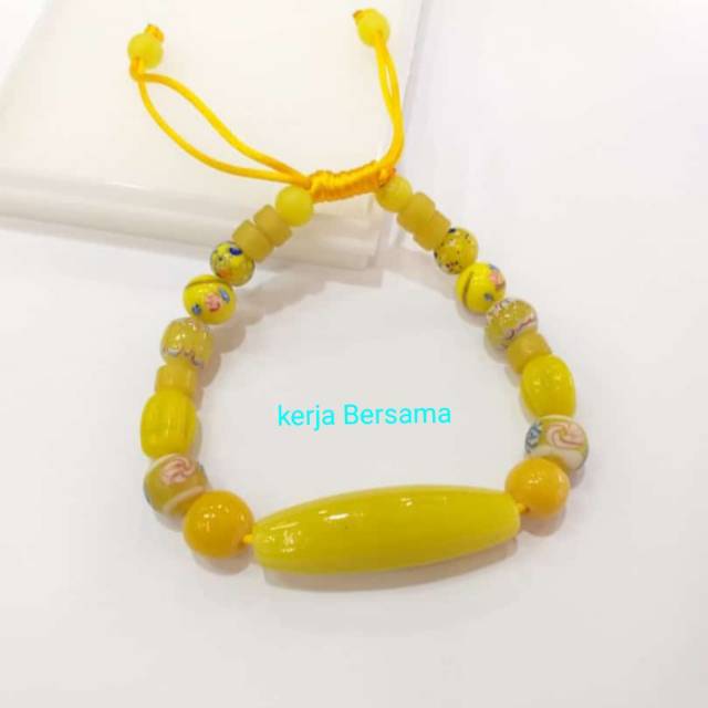 Gelang manik dayak plat lamiang