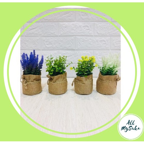 AMS208 PAJANGAN BUNGA GONI / HIASAN POT BUNGA GONI / HIASAN BUNGA KARUNG / ARTIFISIAL DEKORASI