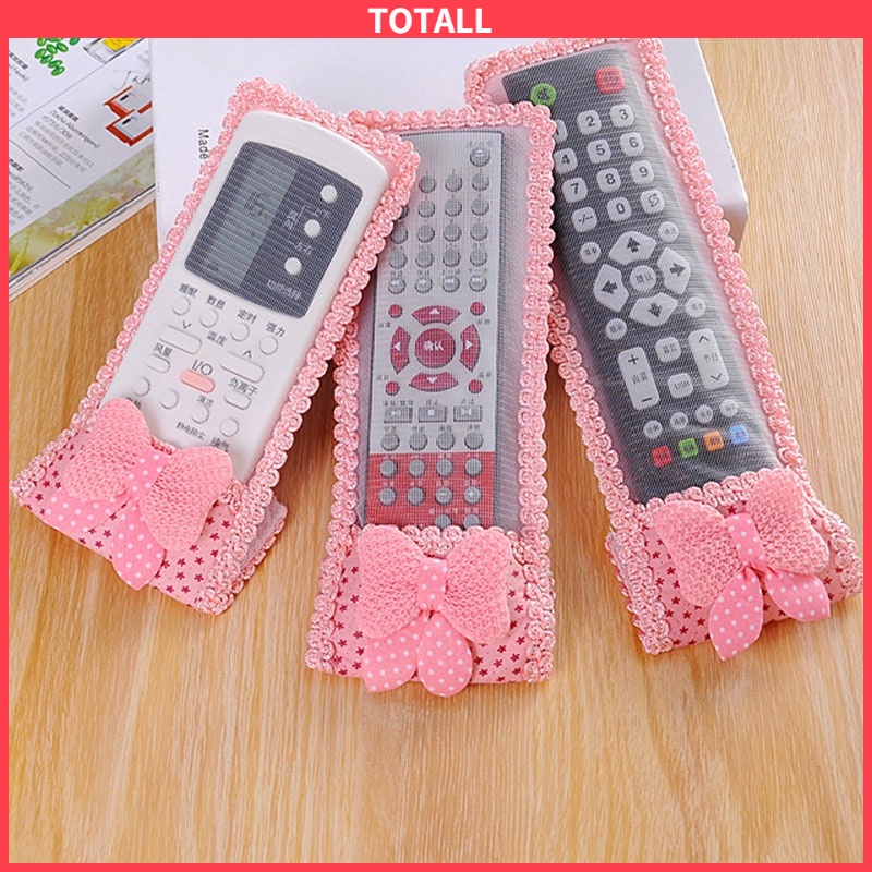 [✅READY STOCK] TV Air Conditioner Remote Control Set with Lace Bowknot Protective Cover Remote Control Bag 1 PCS Penjualan Panas Mode