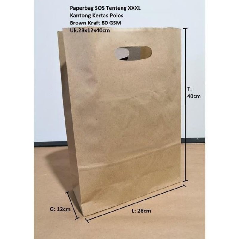 

10 PCS PAPER BAG 28x10x40 XXXL TENTENG/GOODIE BAG/KANTONG KERTAS TENTENG GOODIE BAG