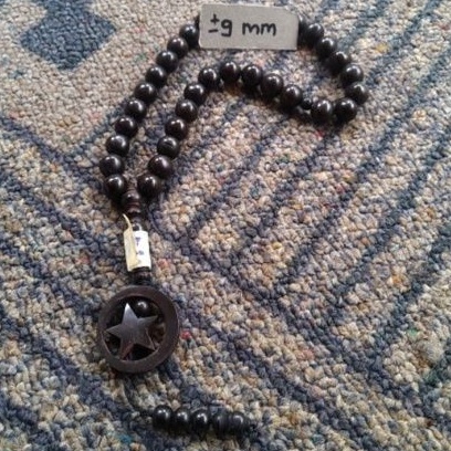 tasbih kokka bulat hitam bulan bintang ± 9 mm ( 9mm ) 33 butir ( kauka kaukah pukah pukaha kuka koka )