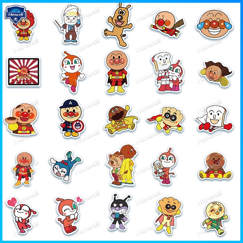 Stiker Kartun Anpanman Tahan Air Untuk Helm Motormobil