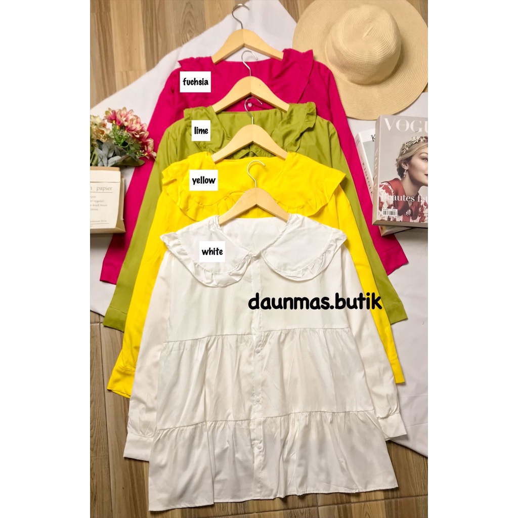 1KG MUAT 5PCS | KALITA BLOUSE RUFFLE FULL KANCING BUSUI HITS OOTD SELEBGRAM FASHION GROSIR MURAH WANITA