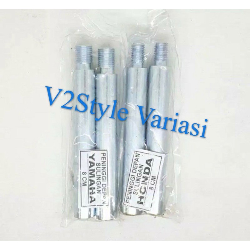 Sambungan SHOCK DEPAN HONDA YAMAHA MOTOR BEBEK MATIC Peninggi SKOK DEPAN MODEL SULING SHOK SULINGAN SOCK SOK PEREDAM KEJUT BESI DEPAN 4CM 6CM 8CM 10CM 6 8 10 CM MIO NMAX XEON JUPITER mx VEGA FIZ JUPITer MX Z BEAT SCOOPY VARIO CLICK SUPRA REVO XRIDE VIXION