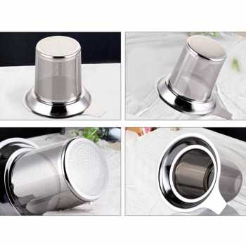 Filter Saringan Teh Reusable Tea Infuser Strainer / Teko Penyaring Ampas Kopi Teh Serbaguna French Press Coffee Maker Pot / Alat Saringan Teh Kopi Obat Herbal / Filter Saringan Ampas Kopi Teh / Saringan Teh Kopi Stainless Penyeduh Teh Kopi