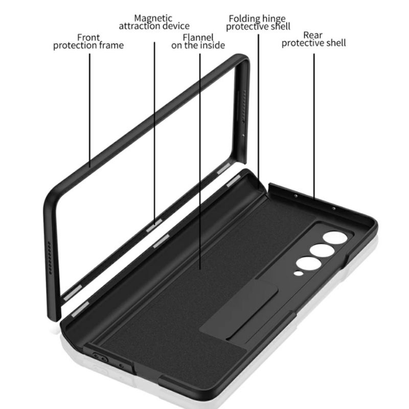 Case Samsung Galaxy Z Fold 2 3 4 5G Hard PC Full Cover Hinge Protection Kick Stand Magnetic