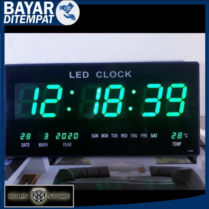 BISA COD MURAH Jam Digital Xy 4622 Led Hijau atau Led Biru - Hijau