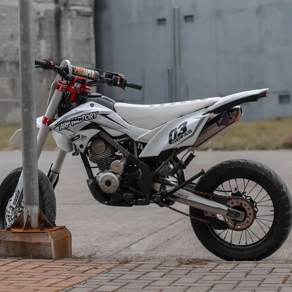 DECAL DTRACKER KLX PUTIH HITAM SIMPEL FULLBODY