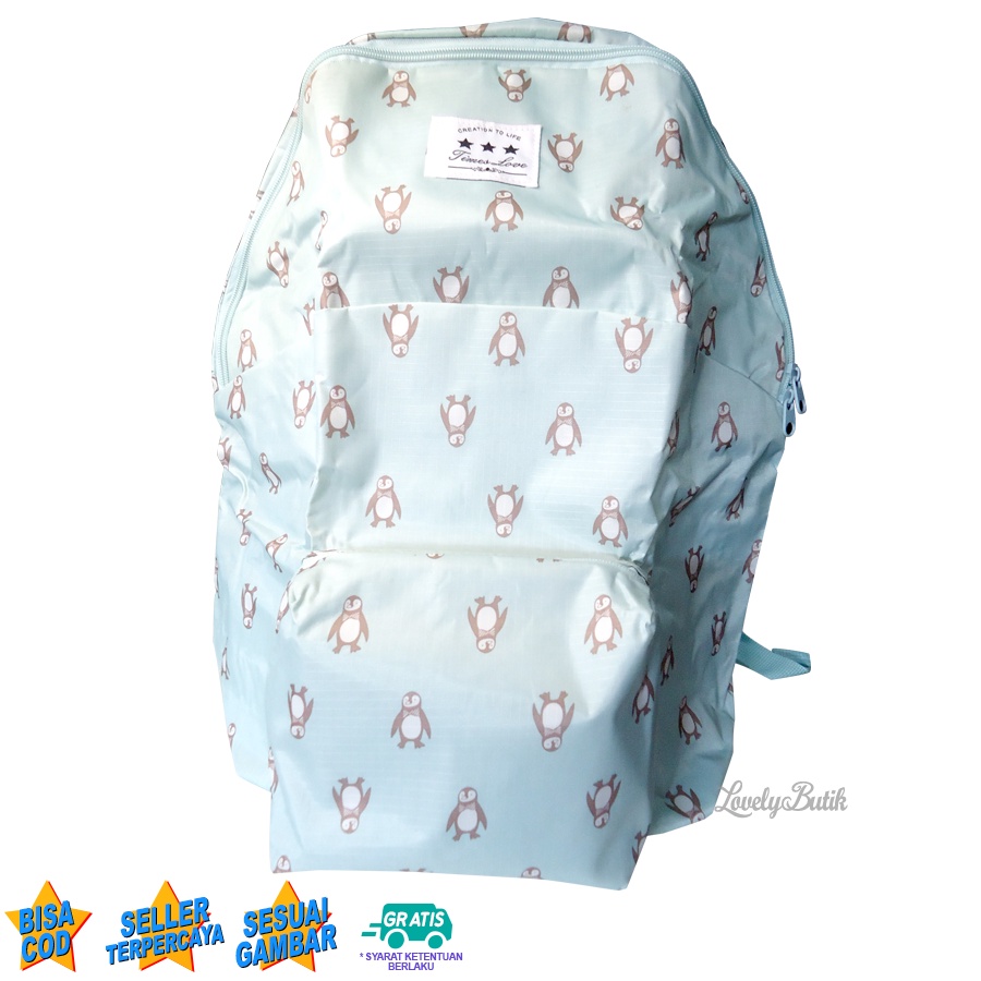 Lovelybutik Tas Ransel Lipat Foldable Backpack Organizer Bag Tas Punggung